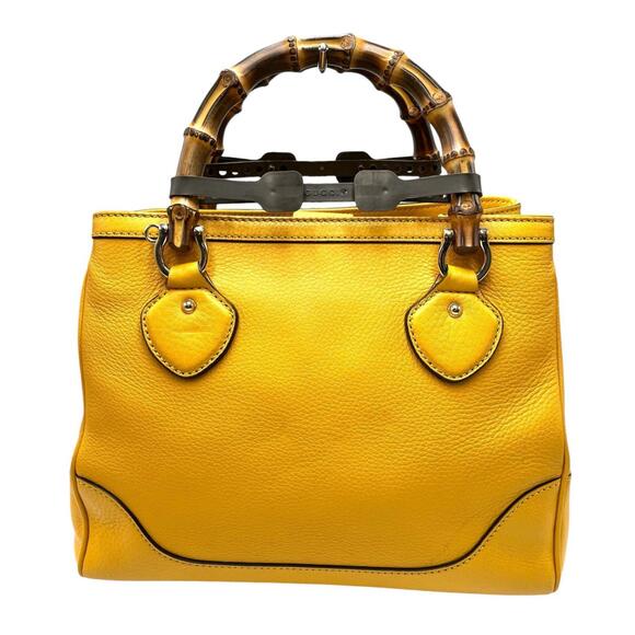 Gucci Handbags - GUCCI Yellow Leather Bamboo Bag